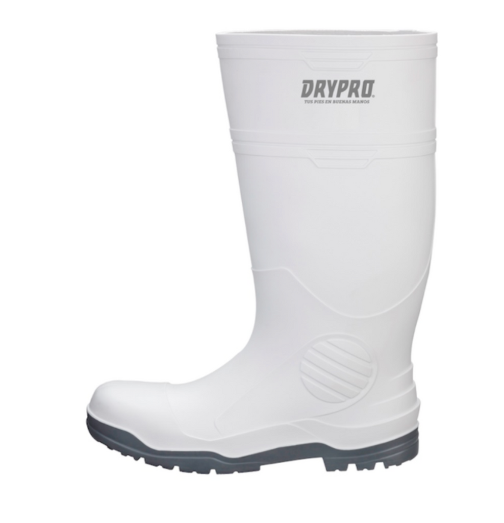 Bota Industrial Drypro, Blanca, Suela Gris Con Casco