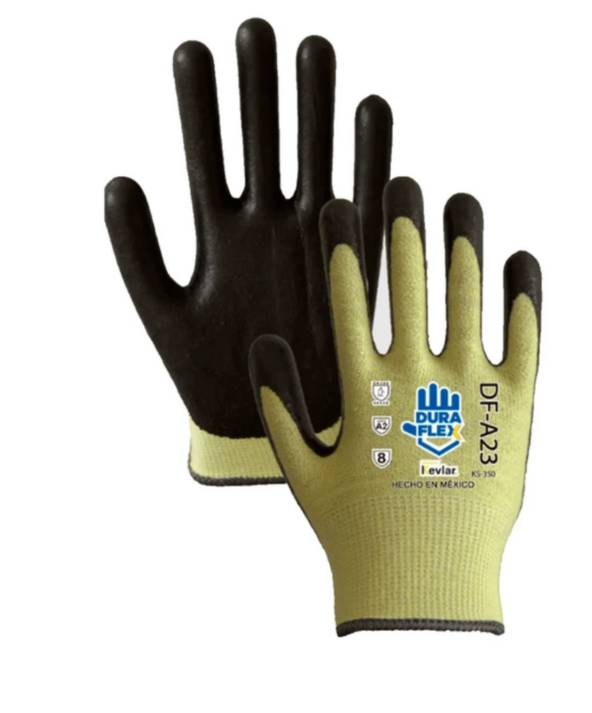 Guante Anticorte Gisa, Kevlar Amarillo/Negro, A2, Duraflex
